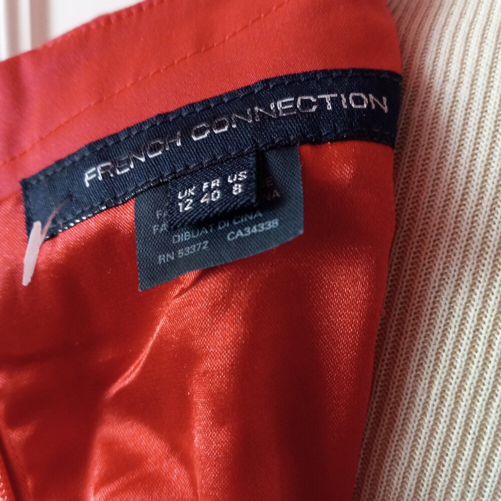 FRENCH CONNECTION DEEP CORAL COTTON SLEEVELESS DRESS NEW NWOT 8 - Picture 9 of 11